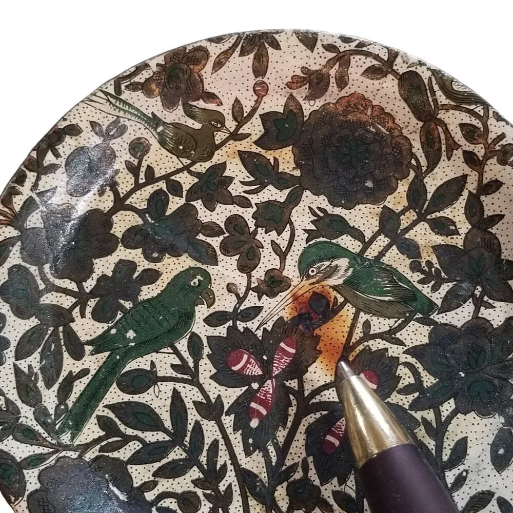 Alfred E Knobler Paper Mache Floral Alcohol Proof Japan Coaster Set‎ Of 7 Vintag